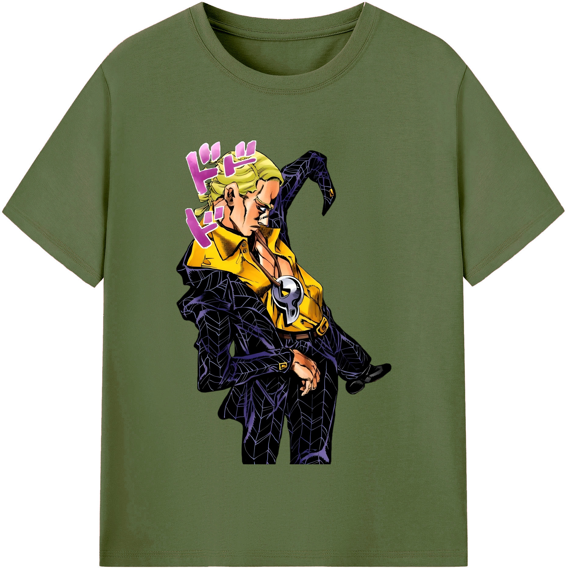 （画像用） ジョジョの奇妙な冒険 プロシュート JoJo's Bizarre Adventure Prosciutto 綿100％半袖Tシャツ（フロントプリント）